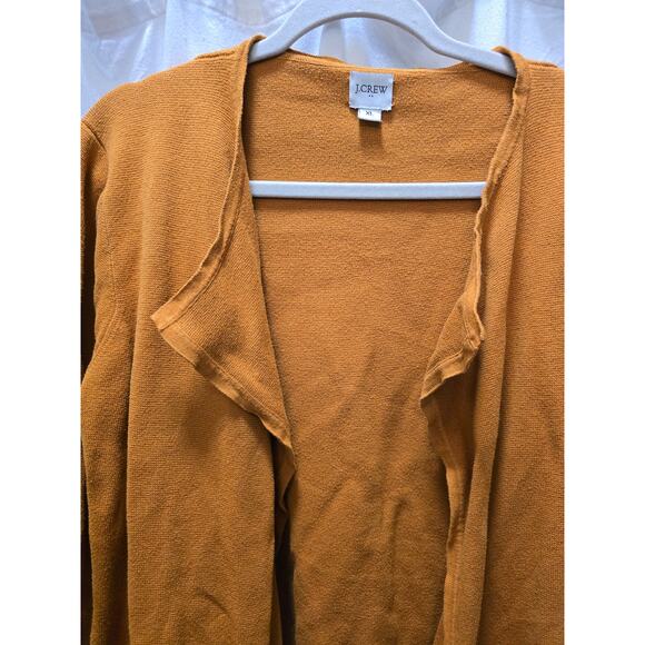 J. Crew mustard yellow open long sleeve cardigan with pockets XL - Picture 3 of 11